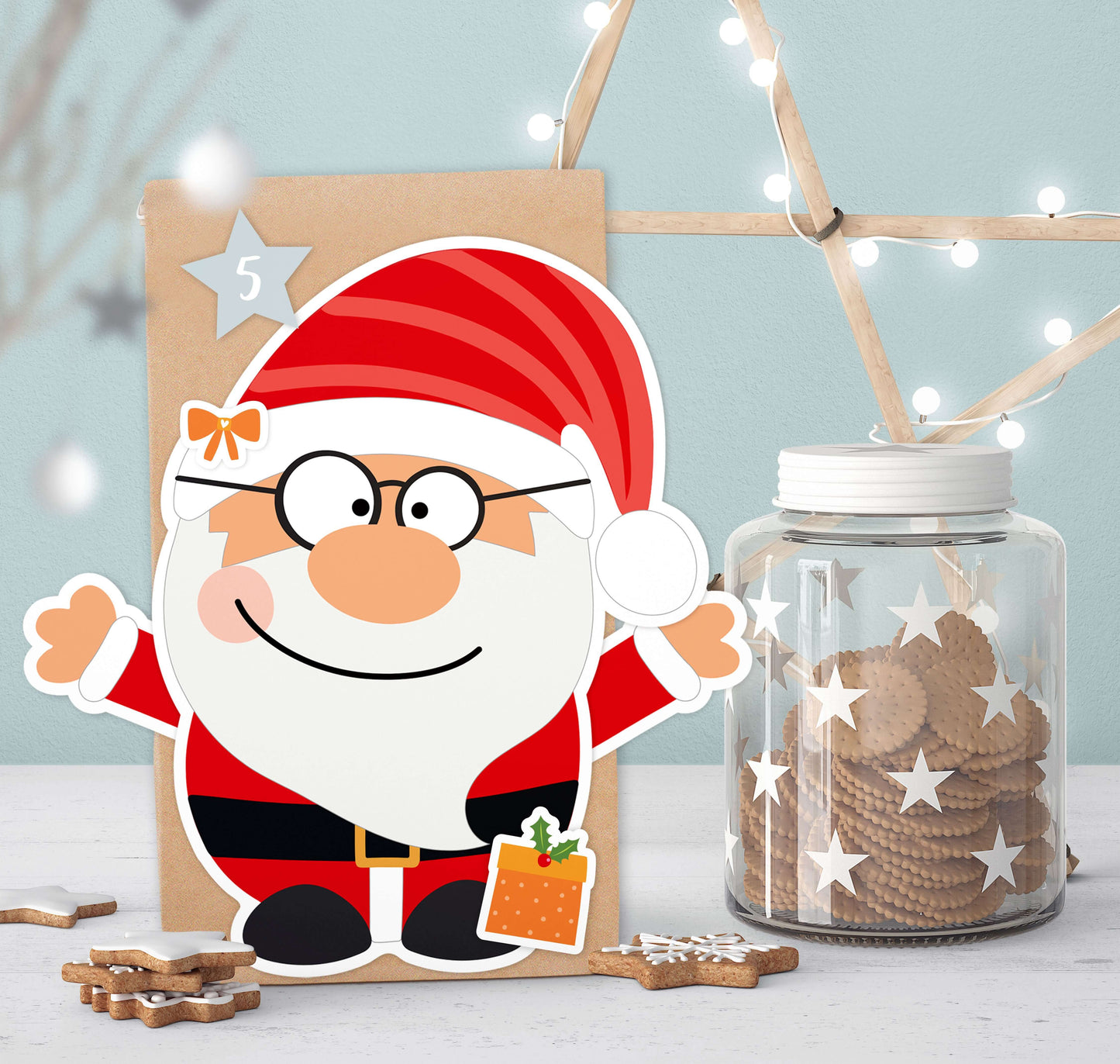 Adventskalender zum Befüllen "Santa" Motiv 1