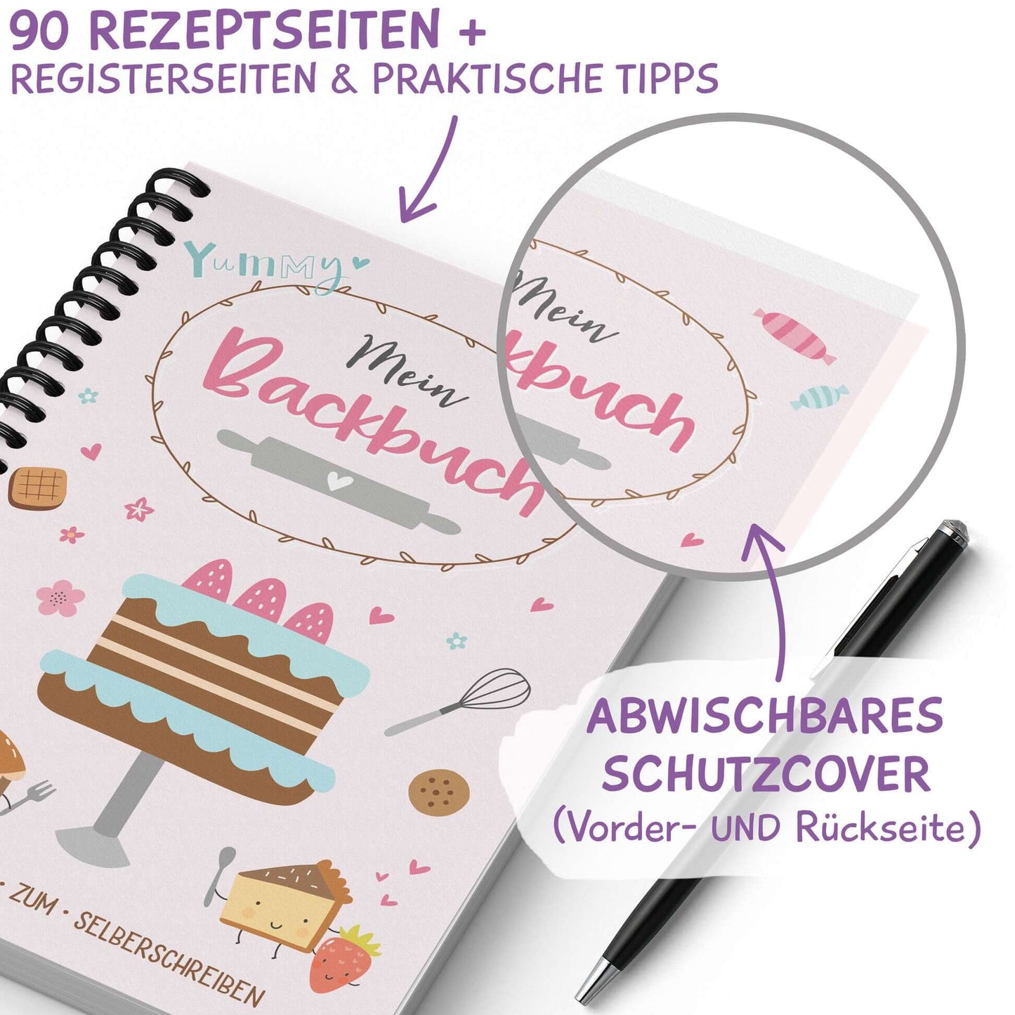 Backbuch zum selberschreiben Detailansicht Schutzcover