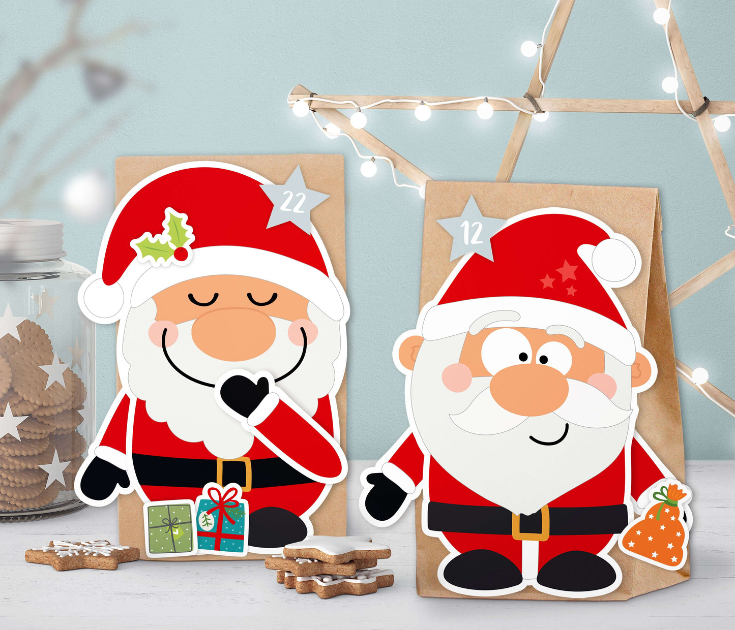 Adventskalender zum Befüllen "Santa" Motiv 2