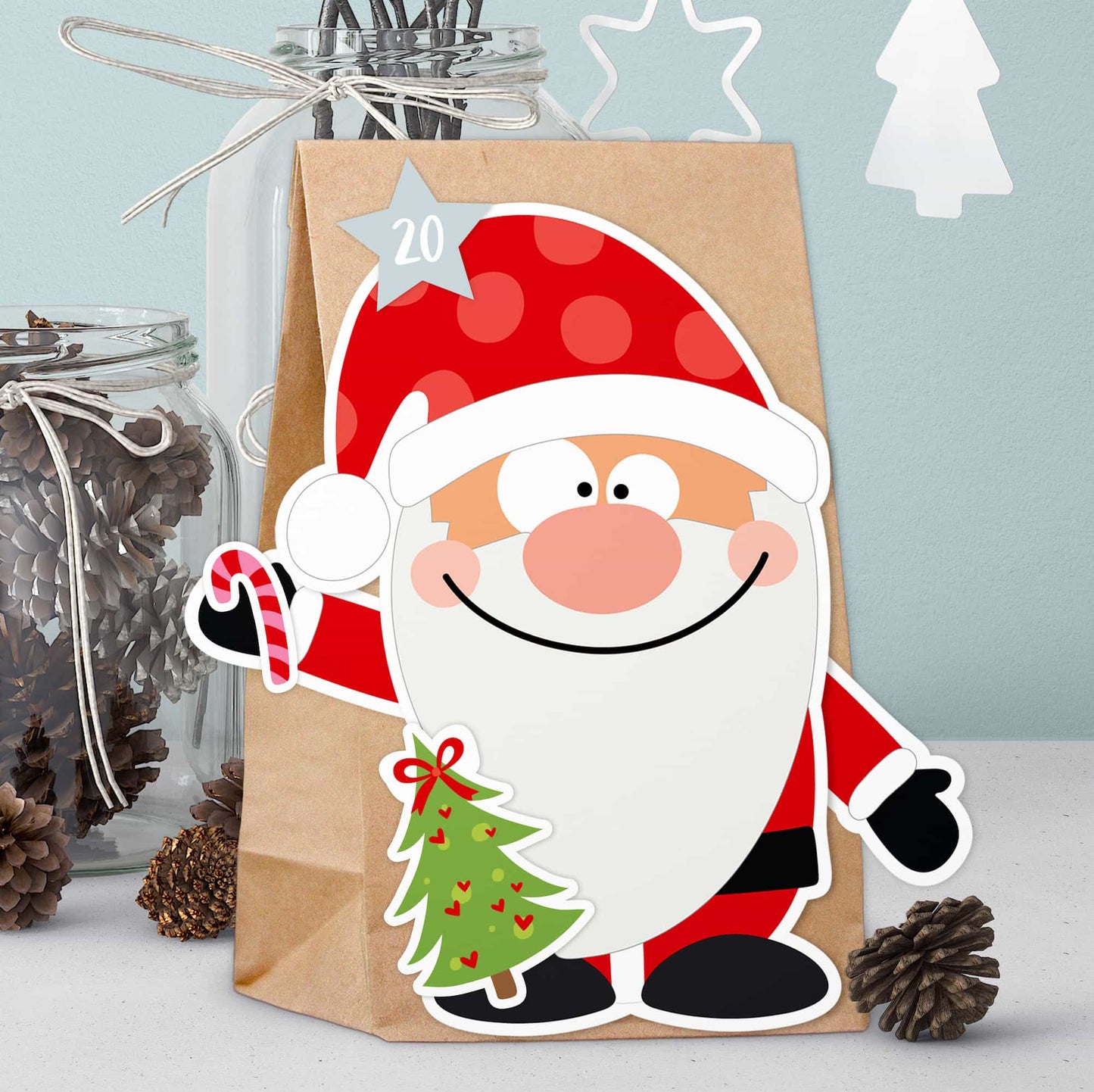 Adventskalender zum Befüllen "Santa" Motiv 4