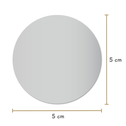 Ansicht der Maße: Rubbeletiketten rund 5 cm Durchmesser