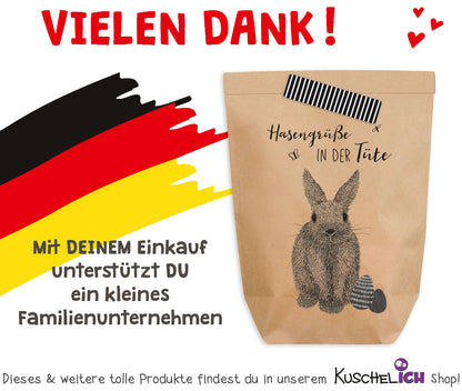 Made in Germany Ostertüte zum Befüllen "Hasengrüße in der Tüte"