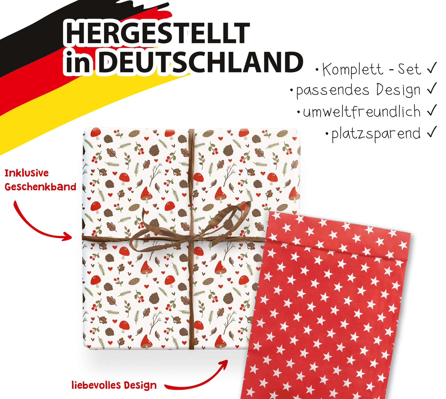 Geschenkpapier für Weihnachten "Eichhörnchen" Made in Germany