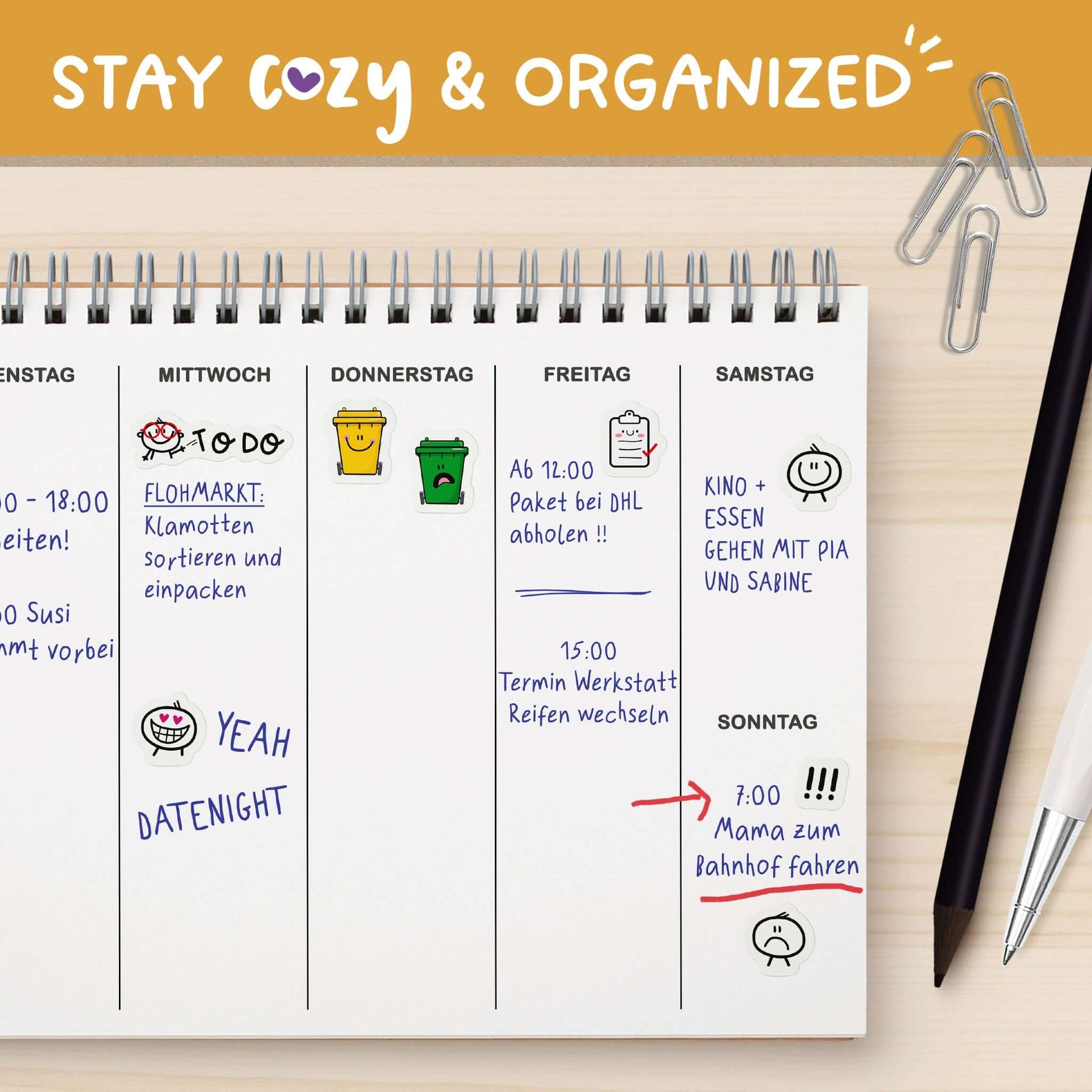 Gelbe Tonne Sticker - Mülltermine im Blick!