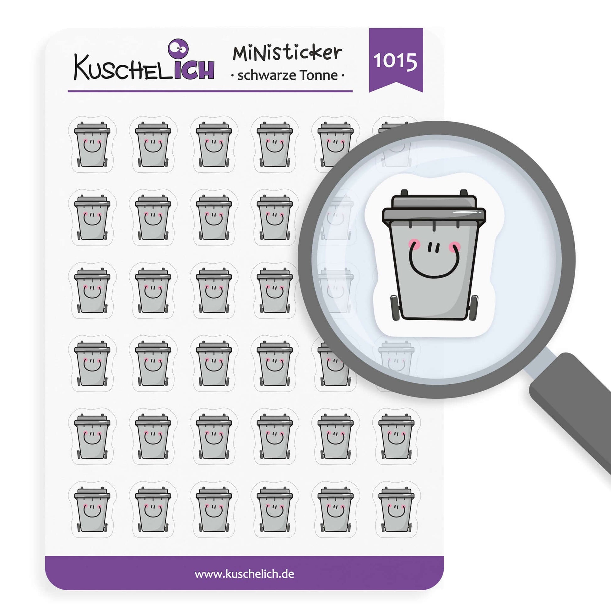 Schwarze Tonne Kalender Aufkleber Nie Müll vergessen! Restmüll Kalender 2025