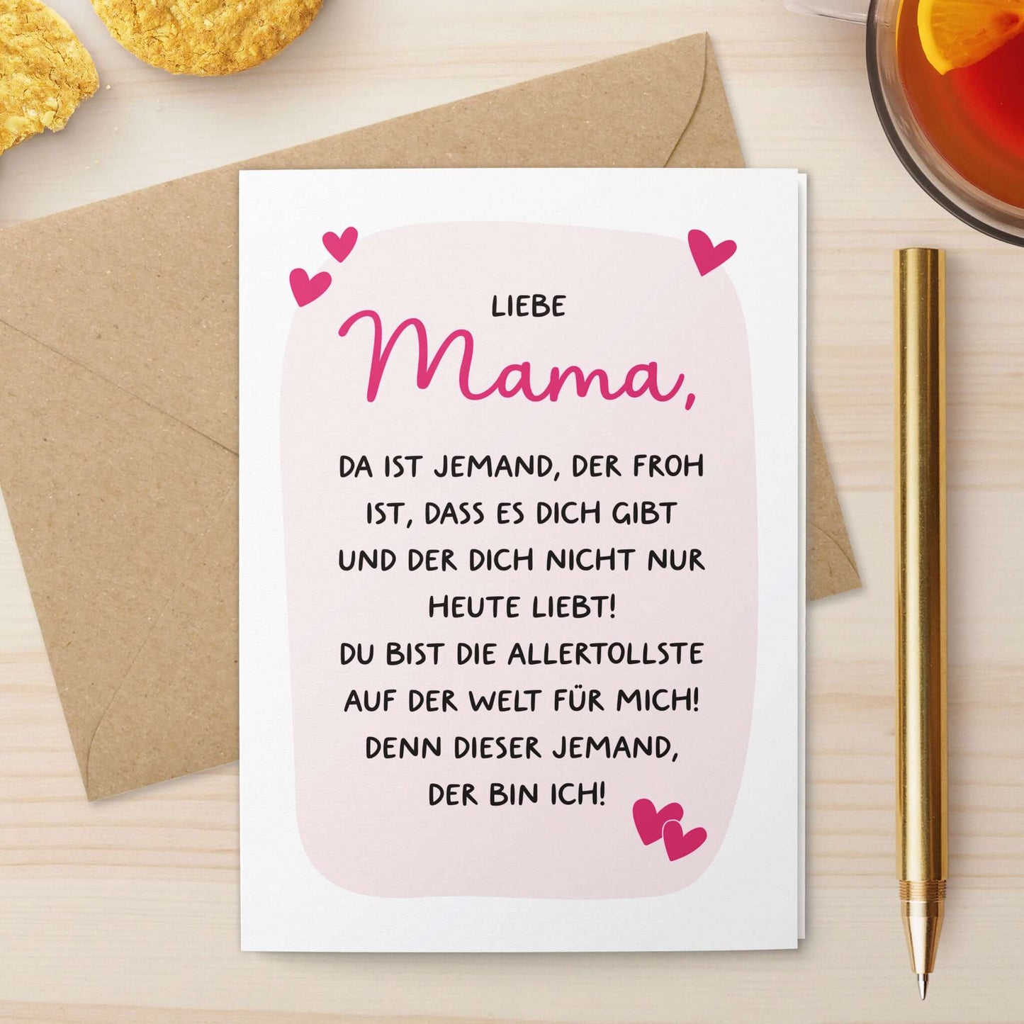 Karte "Liebe Mama" Dankeskarte