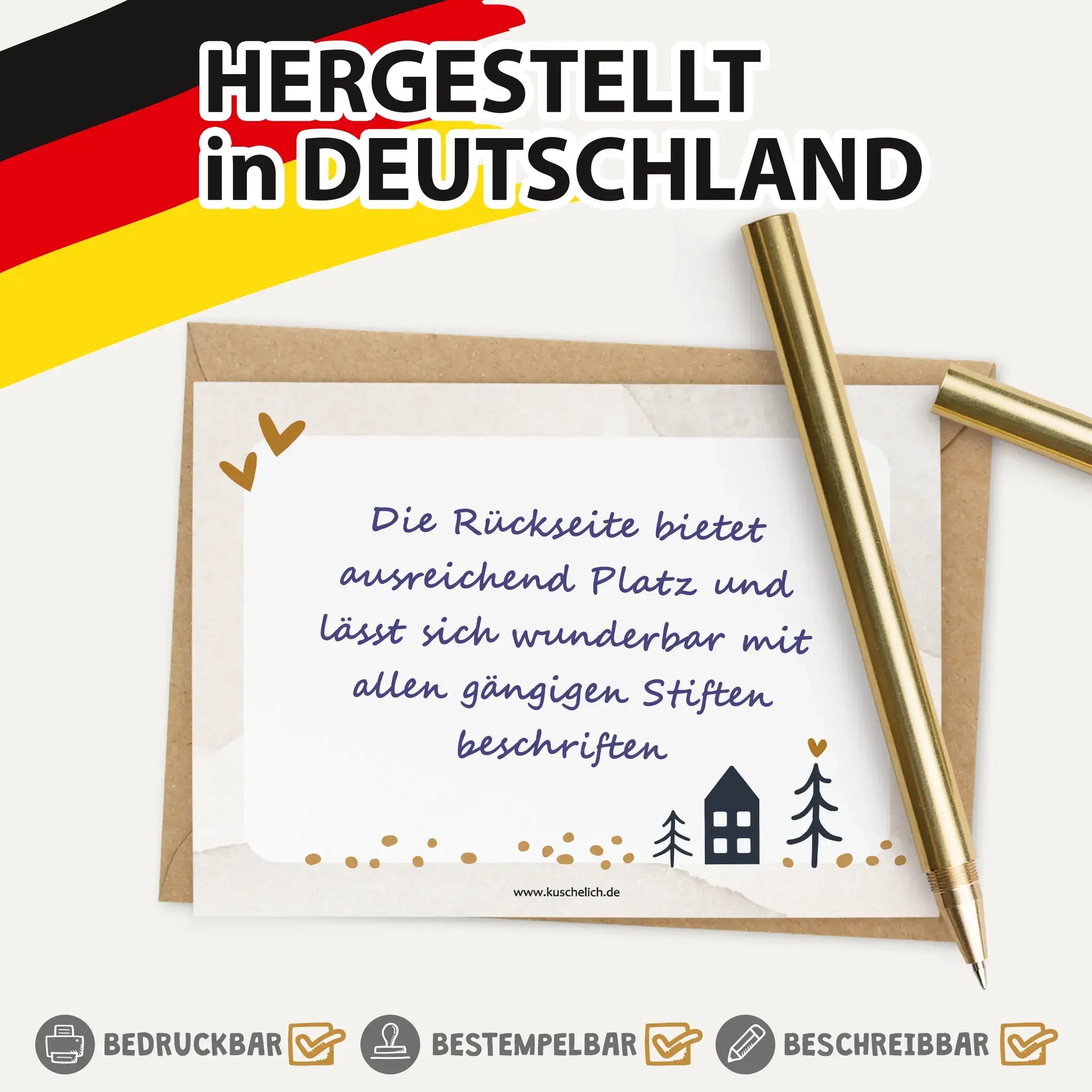 Karte "Das größte Geschenk bist Du!" - Ansicht der beschreibbaren Rückseite