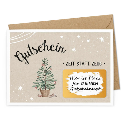 Rubbelgutschein "Zeit statt Zeug"