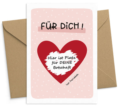 Rubbelkarte "Für Dich!" Gutschein Geschenkkarte mit Umschlag