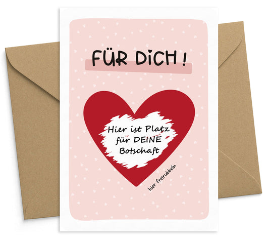 Rubbelkarte "Für Dich!" Gutschein Geschenkkarte mit Umschlag