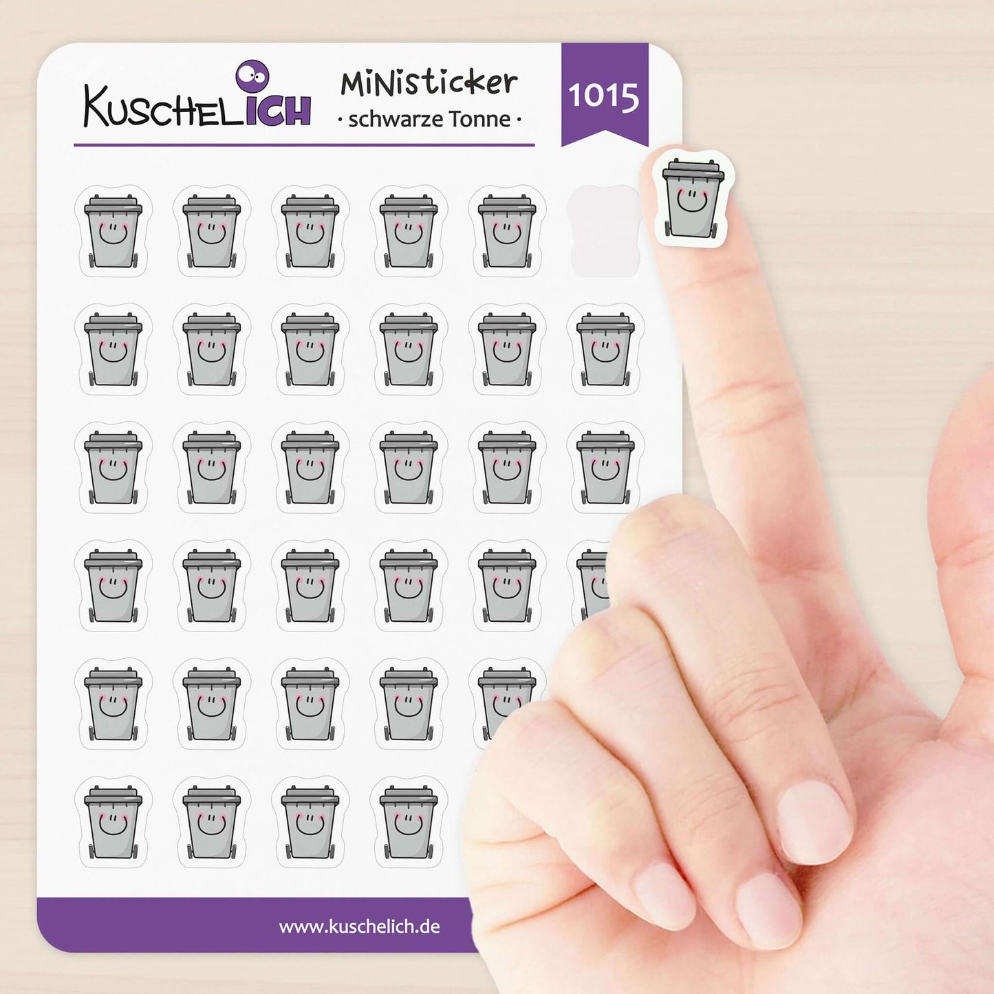 Schwarze Tonne Kalender Aufkleber - Nie Müll vergessen!