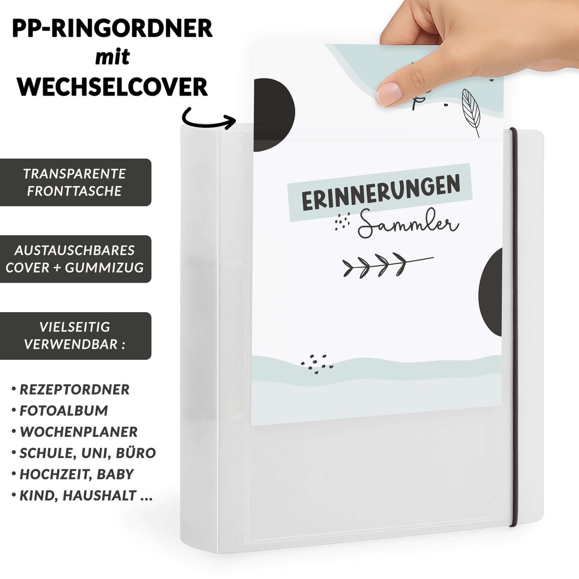 A5 Ordner mit Wechselcover und Hand
