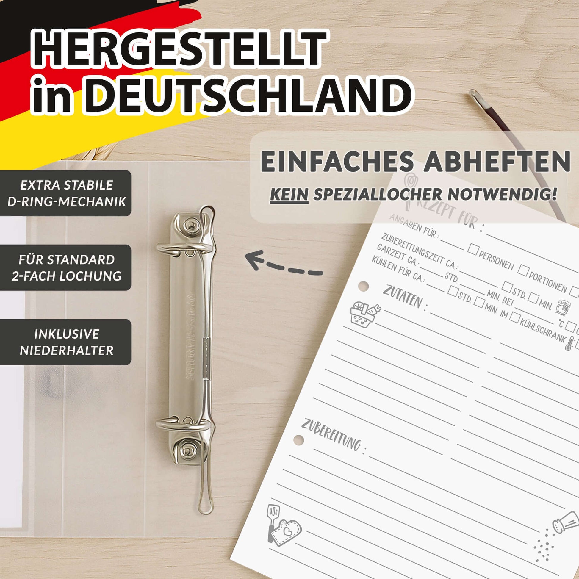 Detailansicht Ringmechanik im Flexibook Ordner