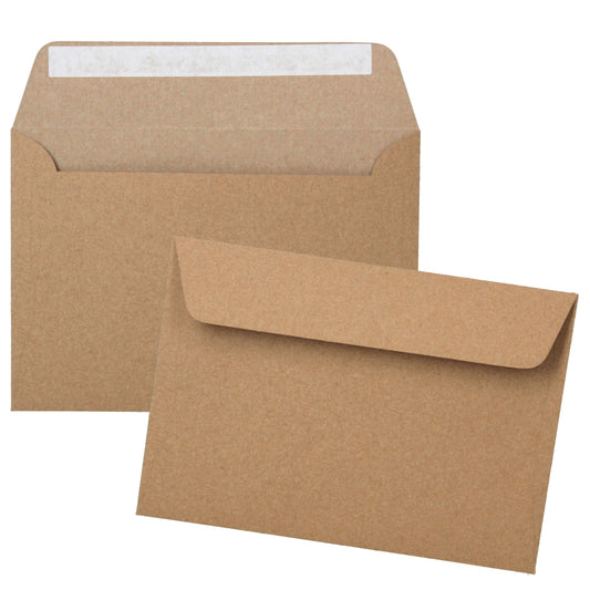 Briefumschlag braunes Recycling Kraftpapier selbstklebend ohne Fenster Vorder- und Rückseite