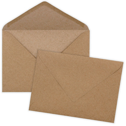 Briefumschlag braunes Recycling Kraftpapier Steckverschluß ohne Fenster Vorder- und Rückseite