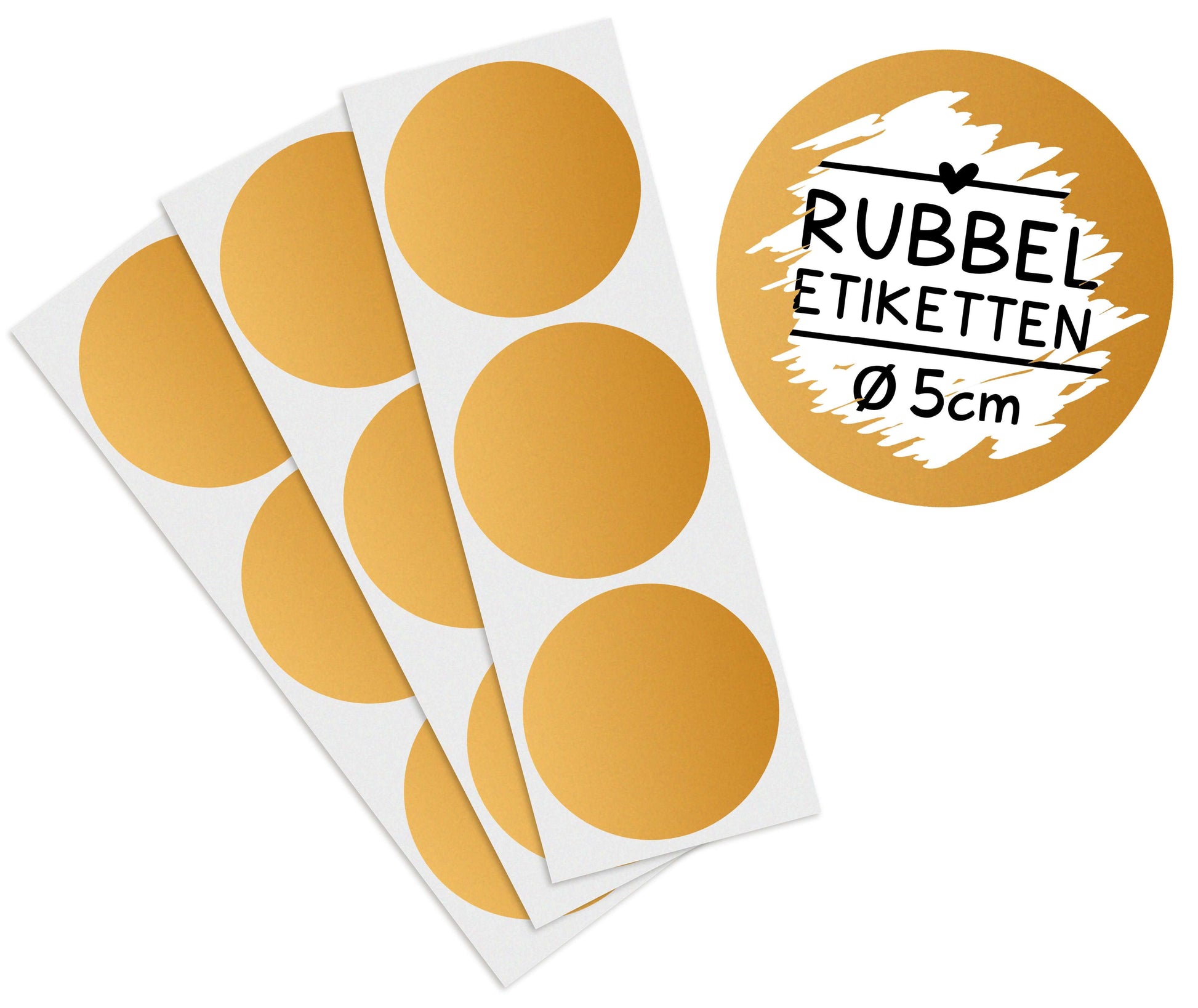 50 Rubbeletiketten zum Aufkleben, gold 5 cm ⌀ - Rubbelaufkleber Scratc –  KuschelICH