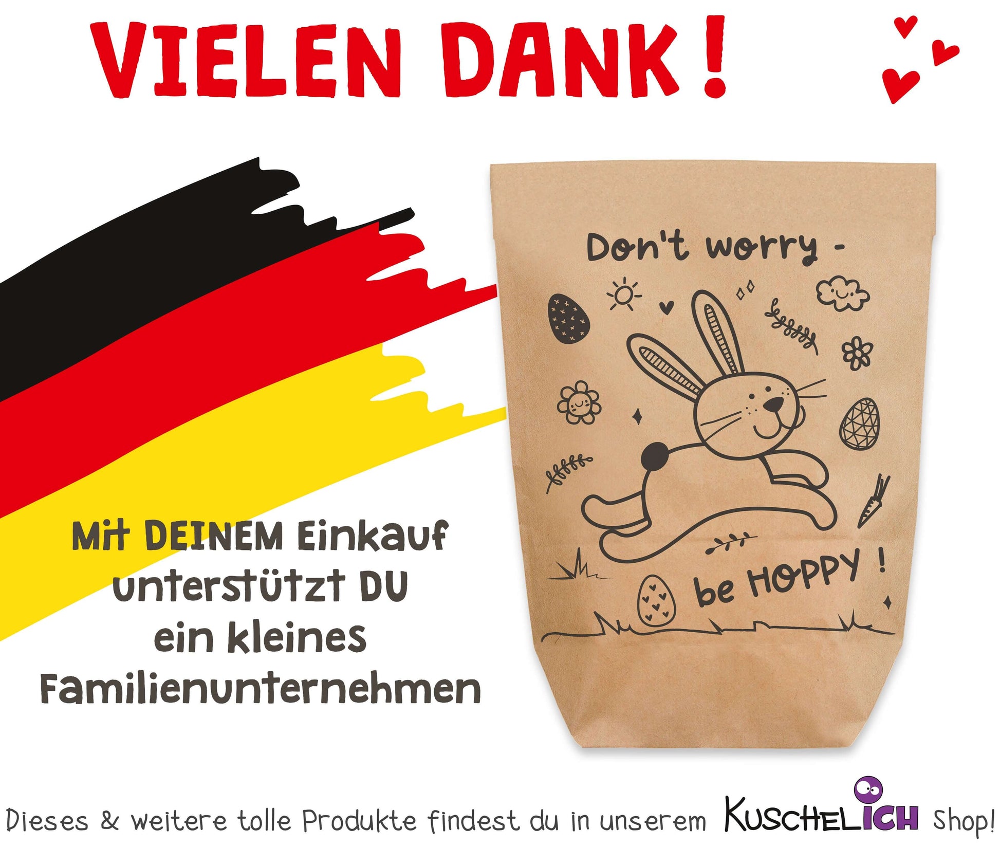 Ostertüte "Don´t Worry" Kraftpapier Made in Germany Kuschelich