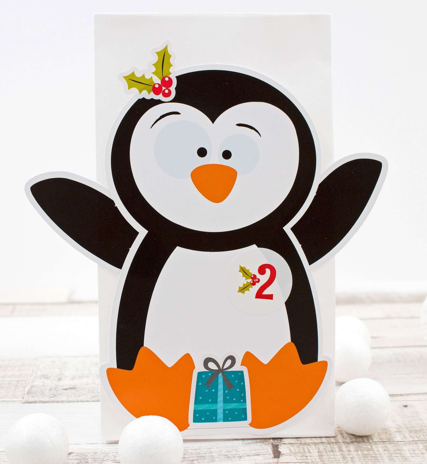 Adventskalender zum Befüllen "X-Mas-Friends" Motiv Pinguin