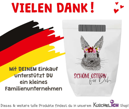 Made in Germany Ostertüte zum Befüllen "Schöne Ostern für Dich" weiße Tüte