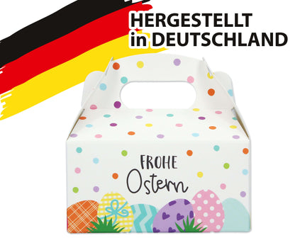 Ostergeschenkbox mit Henkel - Osternest mit grünem Ostergras Made in Germany