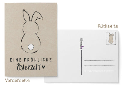 Postkarte Eine fröhliche Osterzeit Osterkarte Vorderseite & Rückseite