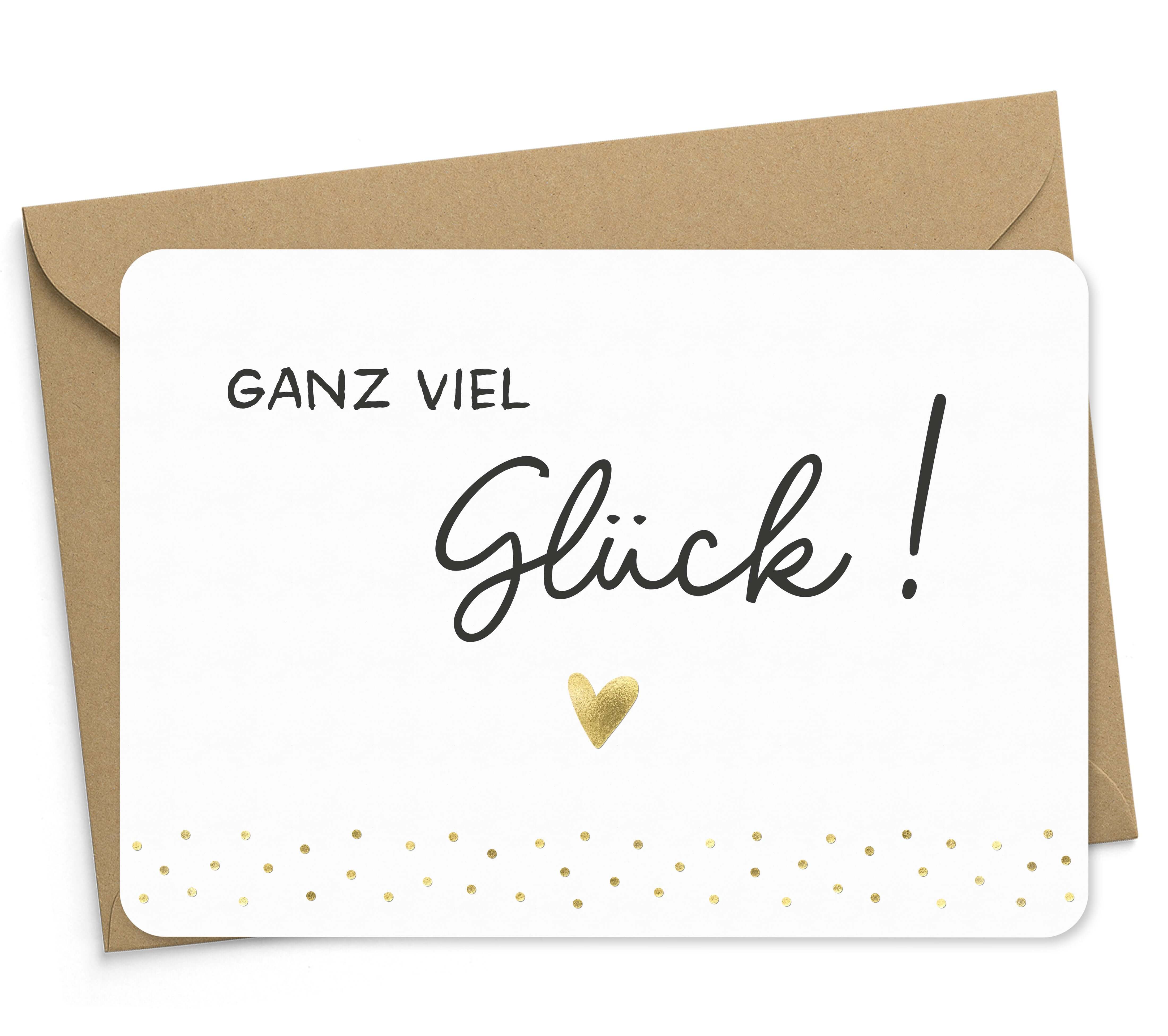 Glückwunschkarte "Ganz viel Glück!" – mit Briefumschlag