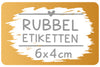 Rubbeletikett selbstklebend gold rechteckig 6x4 cm Rubbelaufkleber