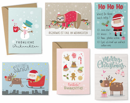 Weihnachtskarten Set "Barn" Motive Postkarten Grußkarten